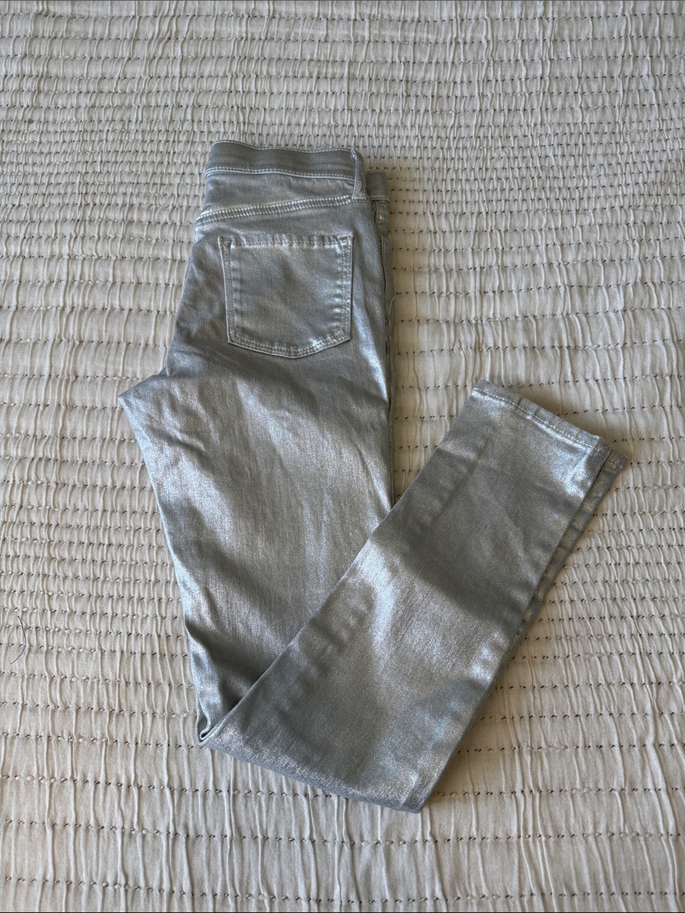 Old Navy Metallic Silver Skinny Jeggings